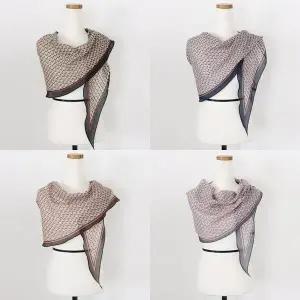 [샵앤] 25FW 신상 국산 여성 잎줄기 마름모 스카프 DRN-WSC-0882