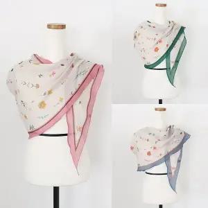 [샵앤] 25FW 신상 국산 여성 꽃패턴 마름모 스카프 DRN-WSC-0880