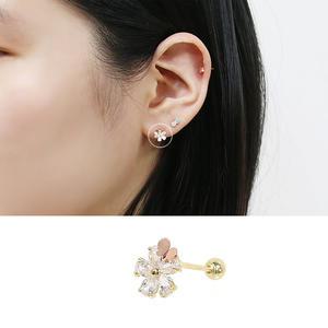 PG594)꽃과나비 14K골드피어싱/귀걸이/gold/piercing