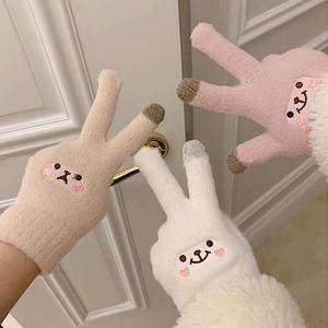 베어야 귀여운 니트 스크린터치 털장갑