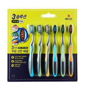 메디안 트리플솔루션 칫솔 6입 1개