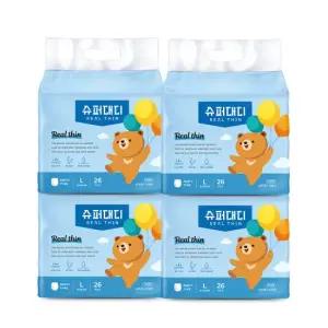 슈퍼대디 기저귀 리얼씬 팬티 대형 26P X 4팩B