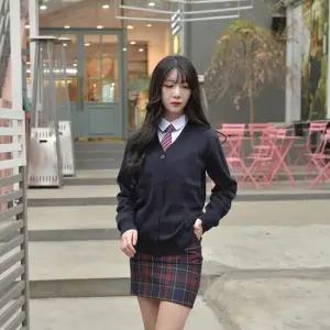 교복몰 교복몰 스판 사계절 레드네이비체크 교복치마 교복