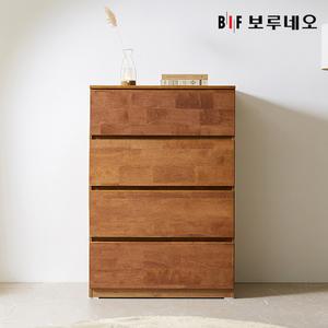 앳홈 테드 속깊은 브라우니 원목 800 4단 광폭서랍장 (깊이500)