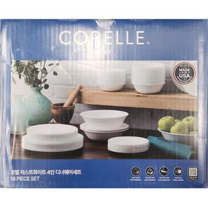 코렐 저스트화이트 4인 디너웨어 세트 18P 그릇세트 CORELLE