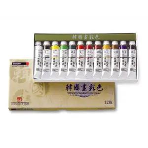 20mL/동양화채색물감/신한튜브/12색세트/서예용품
