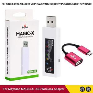 Mayflash MAGIC-X USB 무선 어댑터 PS5 PS4 컨트롤러용 Xbox 시리즈 X S 스위치 라즈베리 파이 스팀 세가 P