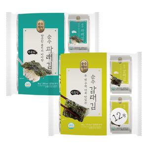 [순수해작] 조미김 체험팩/감태도시락김 4g12봉 + 파래도시락김 4g 12봉