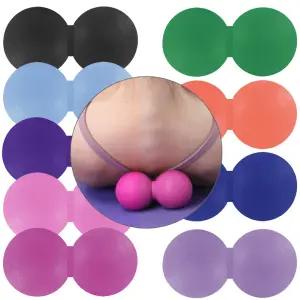 홈트 스트레칭 (마사지볼 A타입 듀얼-블랙) TPE 땅콩 지압볼 맛사지볼