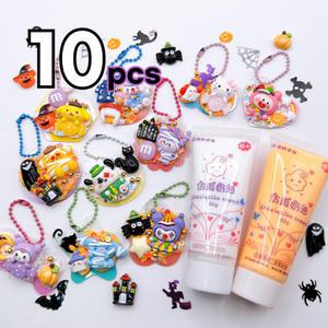 할로윈 아크릴 키링10개 만들기 셋트 데코덴 파츠40개 포함 선물박스포함 꾸미기 DIY