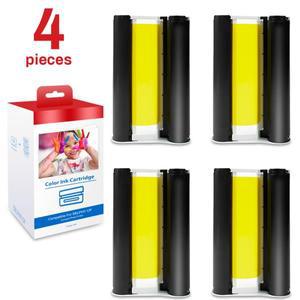 4PK 호환 Canon Selphy CP1300 CP1200 CP1000 CP910 Canon Selphy 포토 프린터 용 잉크 카세트 Selfie 용지