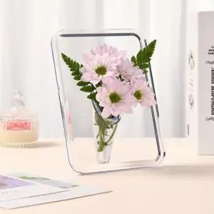 투명 아크릴 화병 예쁜 꽃병 3D 액자 디자인 생화 조화