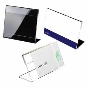 테이블 이름표 인쇄 아크릴꽂이 1p 명찰꽂이 투명 가격표 L자형 네임택 안내판 10x7cm
