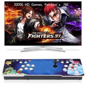 FVBADE [32000 게임 in 1] 78S 판도라 박스 아케이드 콘솔 호환 PC & 프로젝터 TV, 3D 1-4 플레이어 더블 조이스틱 즐겨찾기 목록 카테고리 저장/검색/숨기기/일시정지