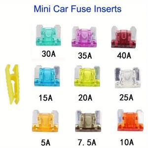 클립이 있는 다양한 앰프 등급이 10PCS/90PCS 미니 자동차 퓨즈 인서트-5A/10A/15A/20A/25A/30A/35A/40A/7.