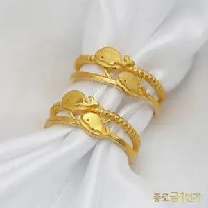 여자 순금 반지 트윈 고래 3.75g