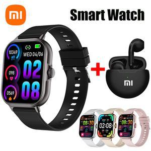 스마트 시계 2025 안드 선물 블루투스 통화 Smartwatch 터치 다이얼 음악 트래커 스포츠 시계 이어폰