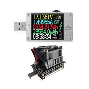 USB 파워 미터 3.1 테스터 디지털 멀티미터 전류 전압 감지기 Lua 인터프리터 통합 DC 29V 6A PD 2.0/3.0 QC 2.0/3.0/4.0 pps 트리거... (CT3+SM-LD-00)