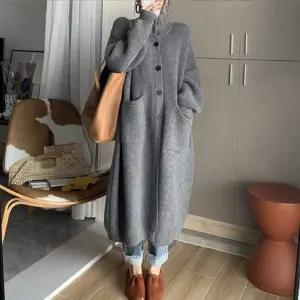 위드기프트 볼수록 예쁜 두툼 빈티지 롱가디건