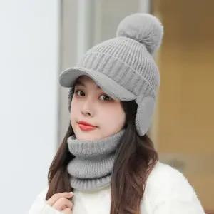 여성 겨울 골프 모자 넥워머 귀마개 방울 털모자 세트/대회/초보/야외/필드/스포츠/운동/레저/자외선/차단