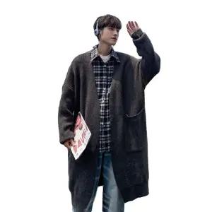 남자롱가디건 니트 남성 빅사이즈 간절기 루즈핏 긴팔 로브