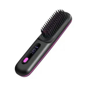 USB C타입 충전식 무선 빗고데기 미니 고데기 웨이브 스트레이트 고대기 여행용 / 휴대용 매직기 WISEIH240