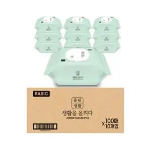 자연유래 피톤치드 베이직 물티슈캡형 100매x10팩 물티슈 청소물티슈 아기물티슈 물티슈100매 물티슈캡형