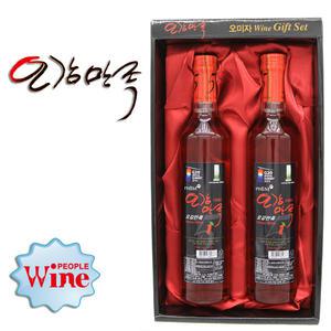 오미자 와인 오감만족 선물세트 375ml x 2병