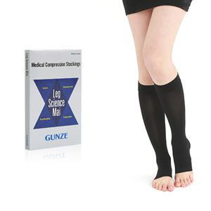 군제 의료용 압박밴드 무릎형(블랙, 트임), 다리부종 붓기 관리, 하지정맥류 예방