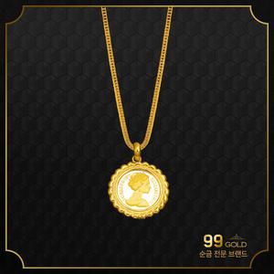 153골드 [최신]24K 순금 엘리자베스 목걸이 1977 커버드 5돈(체인3+펜던트2), 18.75g-기타중량 판매자검색