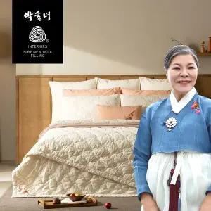 [SS/슈퍼싱글] 박술녀 호주산 도톰 양모100% 순면 이불 겸 패드2장 : 작품명 연모