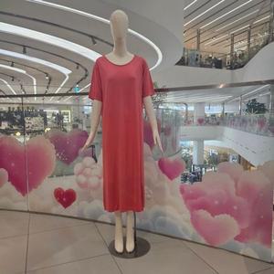 [갤러리아] 심리스 코튼 보트넥 슬릿 드레스 (NFWSD1100)