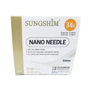 성심 나노니들 일회용 주사침 멸균 주사바늘 34G 2mm 100개입