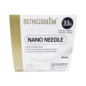 성심 나노니들 일회용 주사침 멸균 주사바늘 33G 6mm 100개입