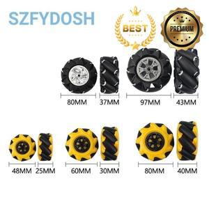48mm 고경도 플라스틱 메카넘 휠 전방향 TT 모터 스마트 로봇 자동차용 허브 포함 4 개/묶음