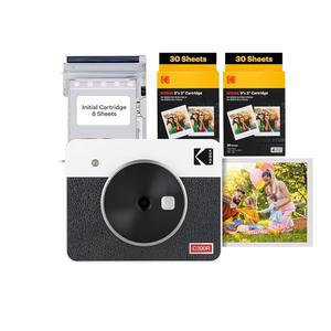 [미국배송] KODAK 미니 샷 3 디지털 인치) 레트로 번들 프린터(3X3 2-IN-1 60 카트리지 4PASS 인스턴트 및 포토 흰색 카메라