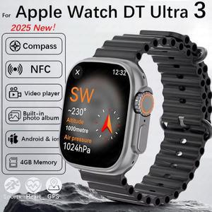 2025 Apple IOS DT Ultra 3 비즈니스 시계 MP3 MP4 플레이어 32GB 대용량 메모리 남성 NFC 스포츠 피트니스