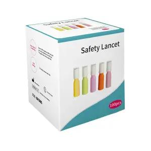 릴리파인 일회용 자동 안전 멸균 란셋 일체형 채혈기 랜싯 사혈침 100PCS (28G/30G)