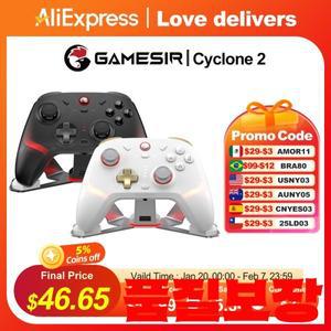 Gamesir Cyclone 2 Pro 스위치 PC 용 무선 게임 컨트롤러 Android IOS RGB 조명 TMR 스틱 1000Hz 폴링 속도