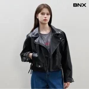 레더 카라 크롭 집업 자켓 (BX3JK009L0)