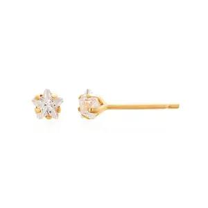 [비앤비골드] 14K 당일발송 에센셜 스타큐빅 3mm 침귀걸이 한쌍 KNE41978
