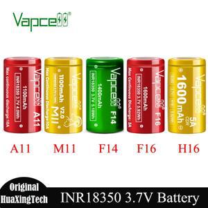 Vapcell INR 18350 A11 M11 F14 F16 H16 배터리 최대 1600mAh 손전등 장난감 용 고 배수 충전식 리튬