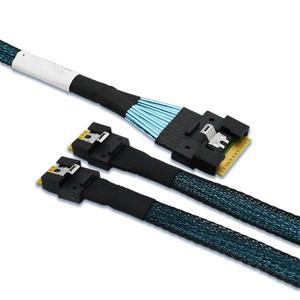 PCIe 4.0 슬림 SAS SFF-8654 8i to 2 Cable-80CM