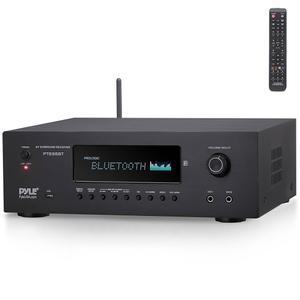 Pyle 1000W 블루투스 블루레이 스테레오 3D 사운드 앰프 HD, 울트라 5.2채널 및 수신기 시스템 - 4K 패스스루 라디오, HDMI/MP3/USB/AM/FM 서라운드 시어터 홈 지원, 비디오 블랙
