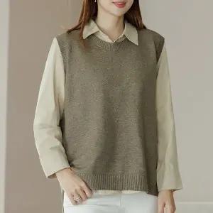 [데드라](88size)[MADE D] 똑핏조끼(퍼블비조트임니트조끼) VED6015_YC