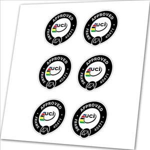 UCI 승인 스티커, MTB 도로 자전거 프레임 데칼 접착제 6 개