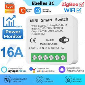 ZigBee WiFi 스마트 스위치 모듈(전원 모니터 ) 16A 차단기 Alexa Home ce 용 라이프 음성 제어