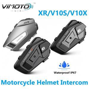 Vimoto XR/V10S/V10X 오토바이 헬멧 블루투스 헤드셋 인터콤 다인용 음악 공유 IPX67 완벽방수