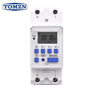 TOMZN 신형 Din 레일 단상 주간 7 일 프로그램 가능 디지털 타임 스위치 릴레이 타이머, AC 220V 12V 24V 4