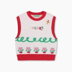 [갤러리아] 베네통키즈(24SS) 튤립 니트 베스트 QAKP04411